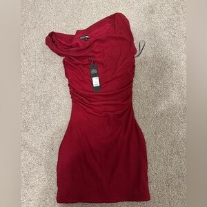 Fashion Nova One Shoulder Red Dress